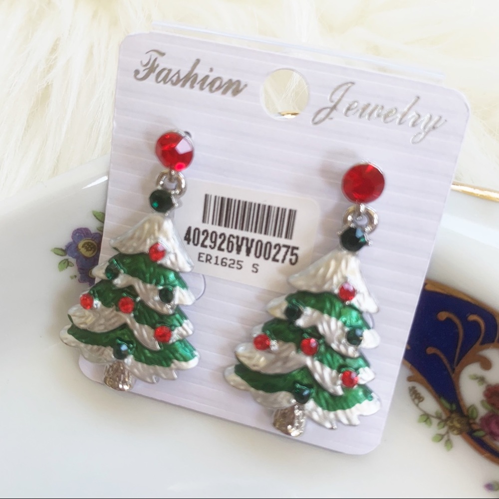 Christmas Trees Dangling Earrings - Picture 5 of 6